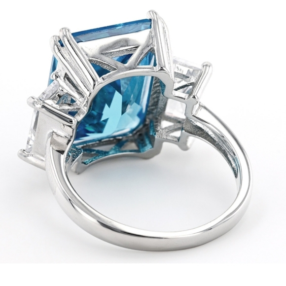 20.76CTTW MASIVE COCKTAIL RING AUTHENTIC STERLING SILVER CZ BELLA LUCE RING NWT - Picture 3 of 6